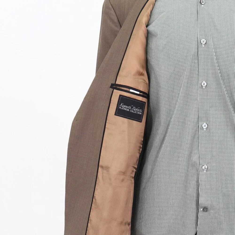 Kenneth Roberts 42R Brown Solid 2-Button Sport Coat Blazer Jacket T192